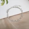 imageCSY Elegant Leaf Cluster Choker Necklace Earrings Bracelet Set for Bride Bridesmaids Bridal Wedding Jewelry Set Prom Formal Costume AccessoriesIridescent AB rhinestonesilver tone