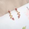 imageCSY Elegant Leaf Cluster Choker Necklace Earrings Bracelet Set for Bride Bridesmaids Bridal Wedding Jewelry Set Prom Formal Costume Accessorieshot pink rhinestonesgold tone