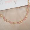 imageCSY Elegant Leaf Cluster Choker Necklace Earrings Bracelet Set for Bride Bridesmaids Bridal Wedding Jewelry Set Prom Formal Costume Accessorieshot pink rhinestonesgold tone