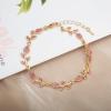 imageCSY Elegant Leaf Cluster Choker Necklace Earrings Bracelet Set for Bride Bridesmaids Bridal Wedding Jewelry Set Prom Formal Costume Accessorieshot pink rhinestonesgold tone