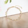imageCSY Elegant Leaf Cluster Choker Necklace Earrings Bracelet Set for Bride Bridesmaids Bridal Wedding Jewelry Set Prom Formal Costume Accessorieswhite rhinestonesgold tone