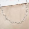 imageCSY Elegant Leaf Cluster Choker Necklace Earrings Bracelet Set for Bride Bridesmaids Bridal Wedding Jewelry Set Prom Formal Costume Accessorieswhite rhinestonessilver tone