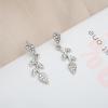 imageCSY Elegant Leaf Cluster Choker Necklace Earrings Bracelet Set for Bride Bridesmaids Bridal Wedding Jewelry Set Prom Formal Costume Accessorieswhite rhinestonessilver tone