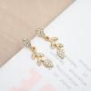 imageCSY Elegant Leaf Cluster Choker Necklace Earrings Bracelet Set for Bride Bridesmaids Bridal Wedding Jewelry Set Prom Formal Costume Accessorieswhite rhinestonesgold tone