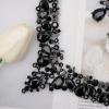imageCSY Elegant Teardrop Crystal Wedding Jewelry Sets for Women Bridal Statement Necklace Earrings Bride Bridesmaid Costume Accessoriesblack