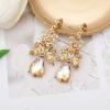 imageCSY Elegant Teardrop Crystal Wedding Jewelry Sets for Women Bridal Statement Necklace Earrings Bride Bridesmaid Costume Accessorieschampagne gold