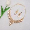 imageCSY Elegant Teardrop Crystal Wedding Jewelry Sets for Women Bridal Statement Necklace Earrings Bride Bridesmaid Costume Accessorieschampagne gold