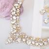 imageCSY Elegant Teardrop Crystal Wedding Jewelry Sets for Women Bridal Statement Necklace Earrings Bride Bridesmaid Costume Accessorieswhite crystalgold tone
