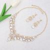 imageCSY Elegant Teardrop Crystal Wedding Jewelry Sets for Women Bridal Statement Necklace Earrings Bride Bridesmaid Costume Accessorieswhite crystalgold tone