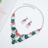 imageCute Christmas Necklace Statement Santa Claus Dangle Earrings Xmas Party Costume Jewelry Sets Gift for Women GirlsStyle C