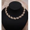 imageElegant Wedding Jewelry Sets Bridal Necklace Link Bracelet Earrings Sets Choker Necklace Prom Costume Accessories for Bridesmaid BrideStyle 5white pearlgold tone