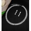 imageElegant Wedding Jewelry Sets Bridal Necklace Link Bracelet Earrings Sets Choker Necklace Prom Costume Accessories for Bridesmaid Bridestyle 2 white