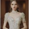 imageElegant Wedding Jewelry Sets Bridal Necklace Link Bracelet Earrings Sets Choker Necklace Prom Costume Accessories for Bridesmaid Bridestyle 3 white