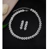 imageElegant Wedding Jewelry Sets Bridal Necklace Link Bracelet Earrings Sets Choker Necklace Prom Costume Accessories for Bridesmaid Bridestyle 3 white
