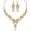 imageCSY Elegant Crystal Bridal Necklace Earrings Set Rhinestone Wedding Party Costume Jewelry Sets for Brides Bridesmaid WomenChampagne Gold
