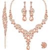 4 Pcs/Set-Rose Gold Plated-Peach Color