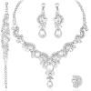 4 Pcs/Set-white gold plated-white