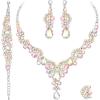 Iridescent AB Crystal - Silver tone