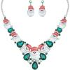 imageCute Christmas Necklace Statement Santa Claus Dangle Earrings Xmas Party Costume Jewelry Sets Gift for Women GirlsStyle C