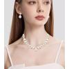 imageCSY Elegant Bridal Necklace Earrings Bracelet Ring Set for Bride Bridesmaid Tear Drop Crystal Wedding Prom Costume Jewelry Sets for WomenAB Crystal  Silver plated