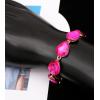 imageCSY Elegant Bridal Necklace Earrings Bracelet Ring Set for Bride Bridesmaid Tear Drop Crystal Wedding Prom Costume Jewelry Sets for Womenhot pink  gold plated