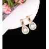 imageCSY Elegant Bridal Necklace Earrings Bracelet Ring Set for Bride Bridesmaid Tear Drop Crystal Wedding Prom Costume Jewelry Sets for Womenwhite crystal  gold plated