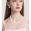 imageCSY Elegant Bridal Necklace Earrings Bracelet Ring Set for Bride Bridesmaid Tear Drop Crystal Wedding Prom Costume Jewelry Sets for Womenwhite crystal  gold plated