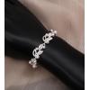 imageCSY Elegant Bridal Necklace Earrings Bracelets Leaves Shape Wedding Prom Dress Accessories Rhinestones Jewelry Sets for Bride BridesmaidStyle  3 White pearl  Silver tone