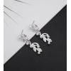 imageCSY Elegant Bridal Necklace Earrings Bracelets Leaves Shape Wedding Prom Dress Accessories Rhinestones Jewelry Sets for Bride BridesmaidStyle  3 White pearl  Silver tone
