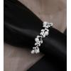 imageCSY Elegant Bridal Necklace Earrings Bracelets Leaves Shape Wedding Prom Dress Accessories Rhinestones Jewelry Sets for Bride BridesmaidStyle 1  White pearl  Silver tone