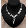 imageCSY Elegant Bridal Necklace Earrings Bracelets Leaves Shape Wedding Prom Dress Accessories Rhinestones Jewelry Sets for Bride BridesmaidStyle 1  White pearl  Silver tone