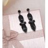 imageCSY Elegant Crystal Costume Jewelry Sets Flower Leaves Bridal Necklace Earrings Bracelet Set for Bride Bridesmaid Wedding Prom Dress Accessoriesblack crystal