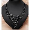 imageCSY Elegant Crystal Costume Jewelry Sets Flower Leaves Bridal Necklace Earrings Bracelet Set for Bride Bridesmaid Wedding Prom Dress Accessoriesblack crystal