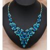 imageCSY Elegant Crystal Costume Jewelry Sets Flower Leaves Bridal Necklace Earrings Bracelet Set for Bride Bridesmaid Wedding Prom Dress Accessorieslake blue
