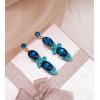 imageCSY Elegant Crystal Costume Jewelry Sets Flower Leaves Bridal Necklace Earrings Bracelet Set for Bride Bridesmaid Wedding Prom Dress Accessorieslake blue