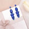 imageCSY Elegant Crystal Costume Jewelry Sets Flower Leaves Bridal Necklace Earrings Bracelet Set for Bride Bridesmaid Wedding Prom Dress Accessoriesroyal bluegold tone
