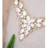 imageCSY Elegant Crystal Costume Jewelry Sets Flower Leaves Bridal Necklace Earrings Bracelet Set for Bride Bridesmaid Wedding Prom Dress Accessorieswhite crystalgold tone