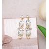 imageCSY Elegant Crystal Costume Jewelry Sets Flower Leaves Bridal Necklace Earrings Bracelet Set for Bride Bridesmaid Wedding Prom Dress Accessorieswhite crystalgold tone