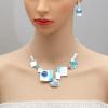 imageCSY Fashion Statement Jewelry Set Bohemian Necklace Earrings Sets Boho Enamel Prom Party Costume Accessories Gifts for Womenblue