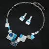 imageCSY Fashion Statement Jewelry Set Bohemian Necklace Earrings Sets Boho Enamel Prom Party Costume Accessories Gifts for Womenblue