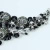 imageCSY Punk Vintage Skull Jewelry Sets Crystal Statement Necklace Earrings Gothic Skeleton Halloween Party Costume Accessories for WomenBlack