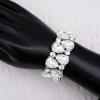 imageCSY Womens Elegant Bridal Necklace Earrings Stretch Bangle Bracelsts Set for Bride Bridesmaid Wedding Teardrop Crystal Costume Jewelry SetsWhite CrystalSilver tone