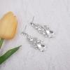 imageCSY Womens Elegant Bridal Necklace Earrings Stretch Bangle Bracelsts Set for Bride Bridesmaid Wedding Teardrop Crystal Costume Jewelry SetsWhite CrystalSilver tone