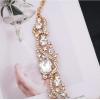 imageCSY Womens Elegant Bridal Necklace Earrings Stretch Bangle Bracelsts Set for Bride Bridesmaid Wedding Teardrop Crystal Costume Jewelry Setswhite crystalgold tone