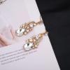 imageCSY Womens Elegant Bridal Necklace Earrings Stretch Bangle Bracelsts Set for Bride Bridesmaid Wedding Teardrop Crystal Costume Jewelry Setswhite crystalgold tone