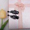 imageCSY Womens Vintage Bridal Necklace Earrings Stretch Bangle Set for Bride Bridesmaid Wedding Costume Jewelry Sets black