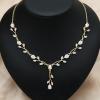 imageElegant Bridal Jewelry Sets Clear Cubic Zirconia Wedding Necklace Earrings Bracelet Set for Birdes Bridesmaids CZ Prom JewelryGoldNecklace Earrings Bracelet