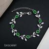 imageElegant Bridal Jewelry Sets Clear Cubic Zirconia Wedding Necklace Earrings Bracelet Set for Birdes Bridesmaids CZ Prom JewelryGreenNecklace Earrings Bracelet