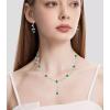 imageElegant Bridal Jewelry Sets Clear Cubic Zirconia Wedding Necklace Earrings Bracelet Set for Birdes Bridesmaids CZ Prom JewelryGreenNecklace Earrings Bracelet