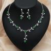 imageElegant Bridal Jewelry Sets Clear Cubic Zirconia Wedding Necklace Earrings Bracelet Set for Birdes Bridesmaids CZ Prom JewelryGreenNecklace Earrings Bracelet